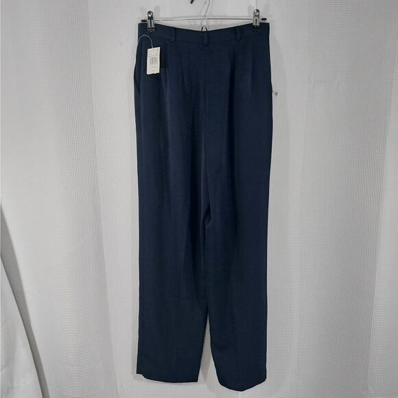 NWT! RAFAELLA! NAVY MICROFIBER, FLAT FRONT, HIGH WAIST, STRAIGHT SLACKS! SZ 6 - Picture 5 of 8